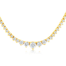 Load image into Gallery viewer, Luminesce Lab Grown 3 Carat Diamond Tennis Necklace in 9ct Yellow Gold