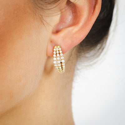 Luminesce Lab Grown 1 Carat Diamond Hoop Earrings in 9ct Yellow Gold