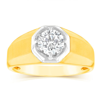 Luminesce Lab Grown 1 Carat Diamond Gents Ring in 9ct Yellow Gold