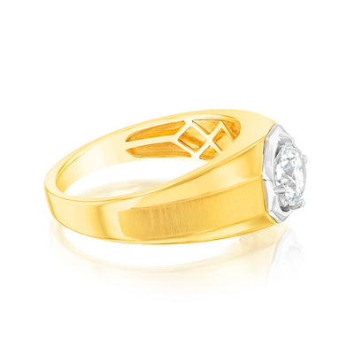 Luminesce Lab Grown 1 Carat Diamond Gents Ring in 9ct Yellow Gold