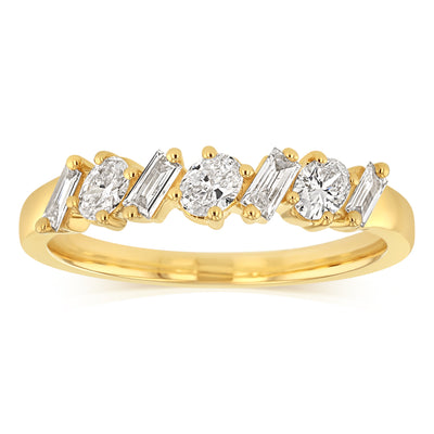 Luminesce Lab Grown  7 Diamond Eternity Ring in 9ct Yellow Gold
