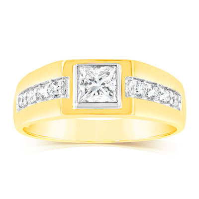 Luminesce Lab Grown 1 Carat Diamond Gents Ring in 9ct Yellow Gold