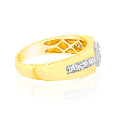 Luminesce Lab Grown 1 Carat Diamond Gents Ring in 9ct Yellow Gold