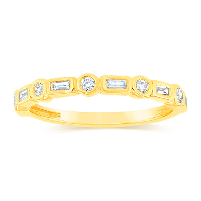 Luminesce Lab Grown 1/5 Carat Diamond Eternity Ring in 9ct Yellow Gold