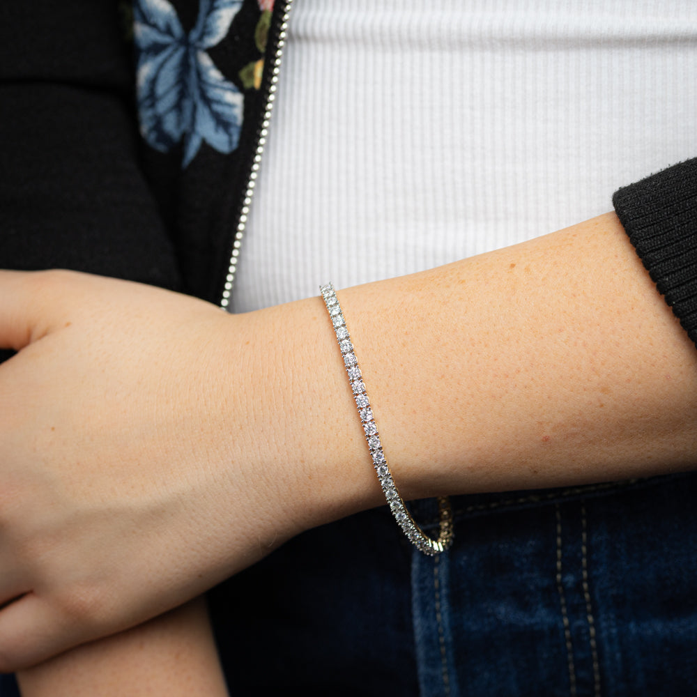 Luminesce Lab Grown 3 Carat Diamond Tennis Bracelet in 9ct Yellow Gold