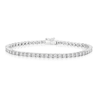 Luminesce Lab Grown 3 Carat Diamond Tennis Bracelet in 9ct White Gold