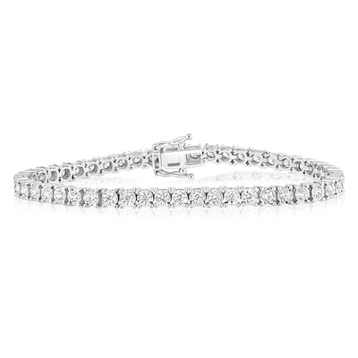 Luminesce Lab Grown 4 Carat Diamond Tennis Bracelet in 9ct White Gold