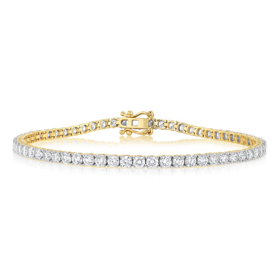 Luminesce Lab Grown 5 Carat Diamond Tennis Bracelet in 9ct Yellow Gold
