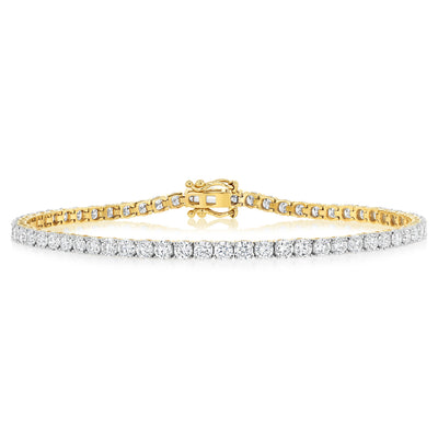 Luminesce Lab Grown 5 Carat Diamond Tennis Bracelet in 9ct Yellow Gold