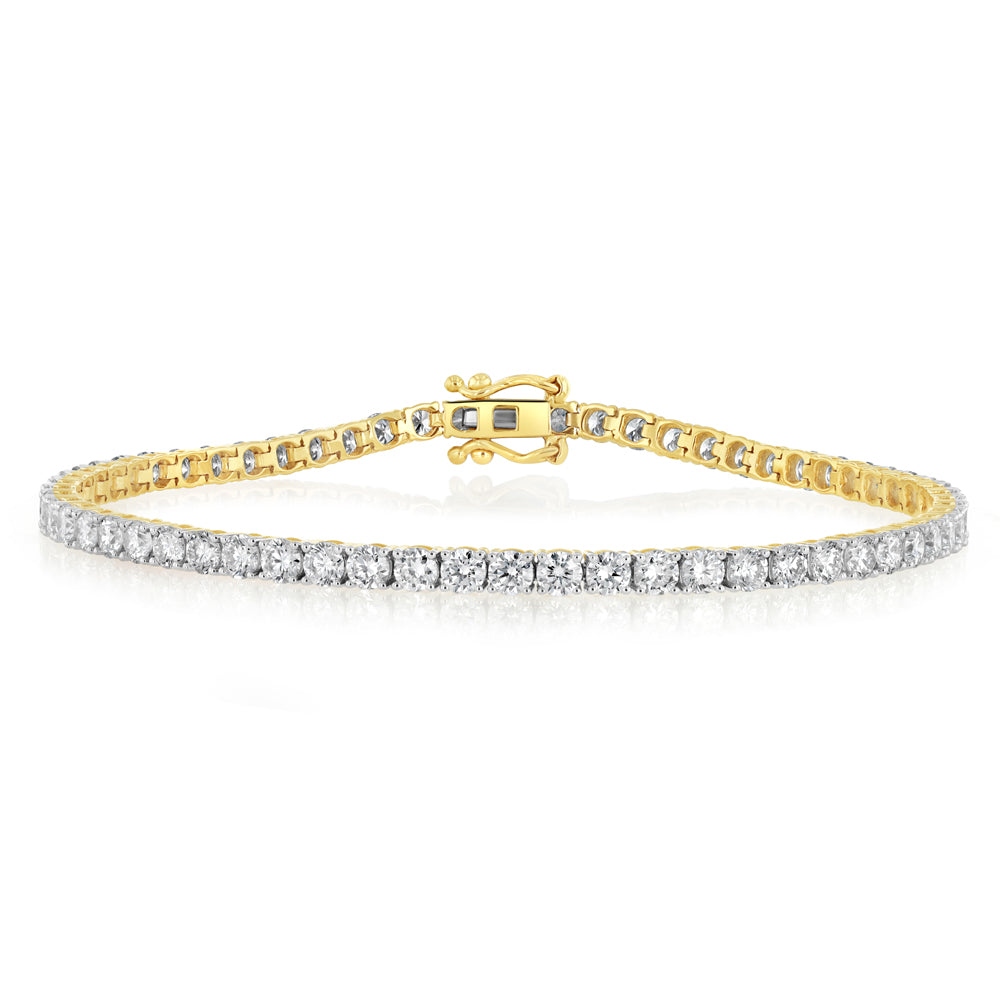 Luminesce Lab Grown 5 Carat Diamond Tennis Bracelet in 9ct Yellow Gold