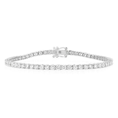 Luminesce Lab Grown 5 Carat Diamond Tennis Bracelet in 9ct White Gold