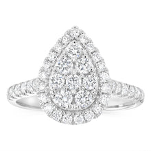 Load image into Gallery viewer, Luminesce Lab Grown 3/4 Carat Diamond Pear Shaped Ring in 9ct White Gold
