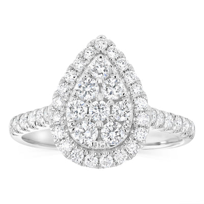 Luminesce Lab Grown 3/4 Carat Diamond Pear Shaped Ring in 9ct White Gold