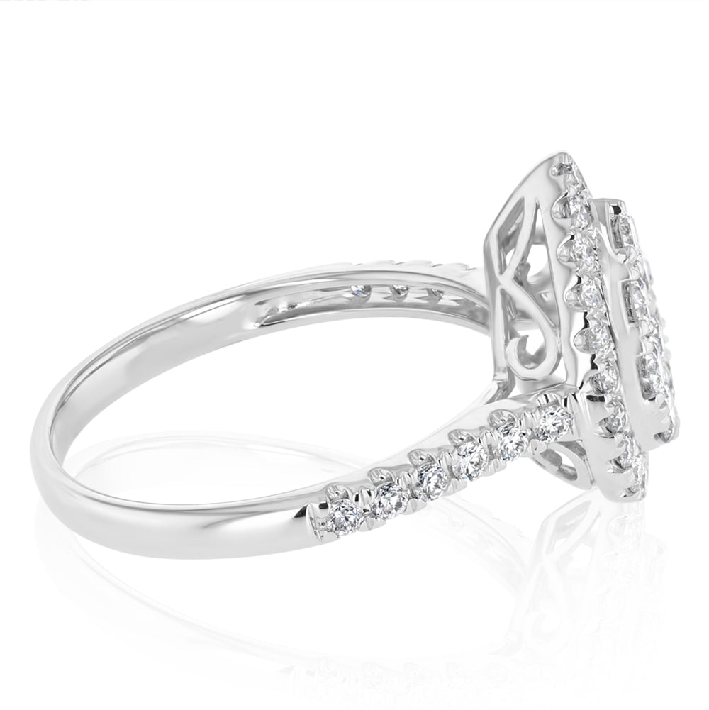 Luminesce Lab Grown 3/4 Carat Diamond Pear Shaped Ring in 9ct White Gold