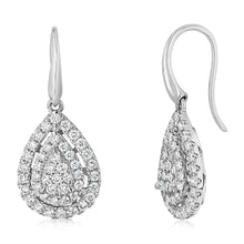 Load image into Gallery viewer, Luminesce Lab Grown 1 Carat Diamond Hook Drop Earrings in 9ct White Gold