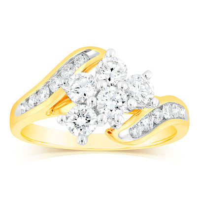 Luminesce Lab Grown 1 Carat Diamond Ring in 9ct Yellow Gold