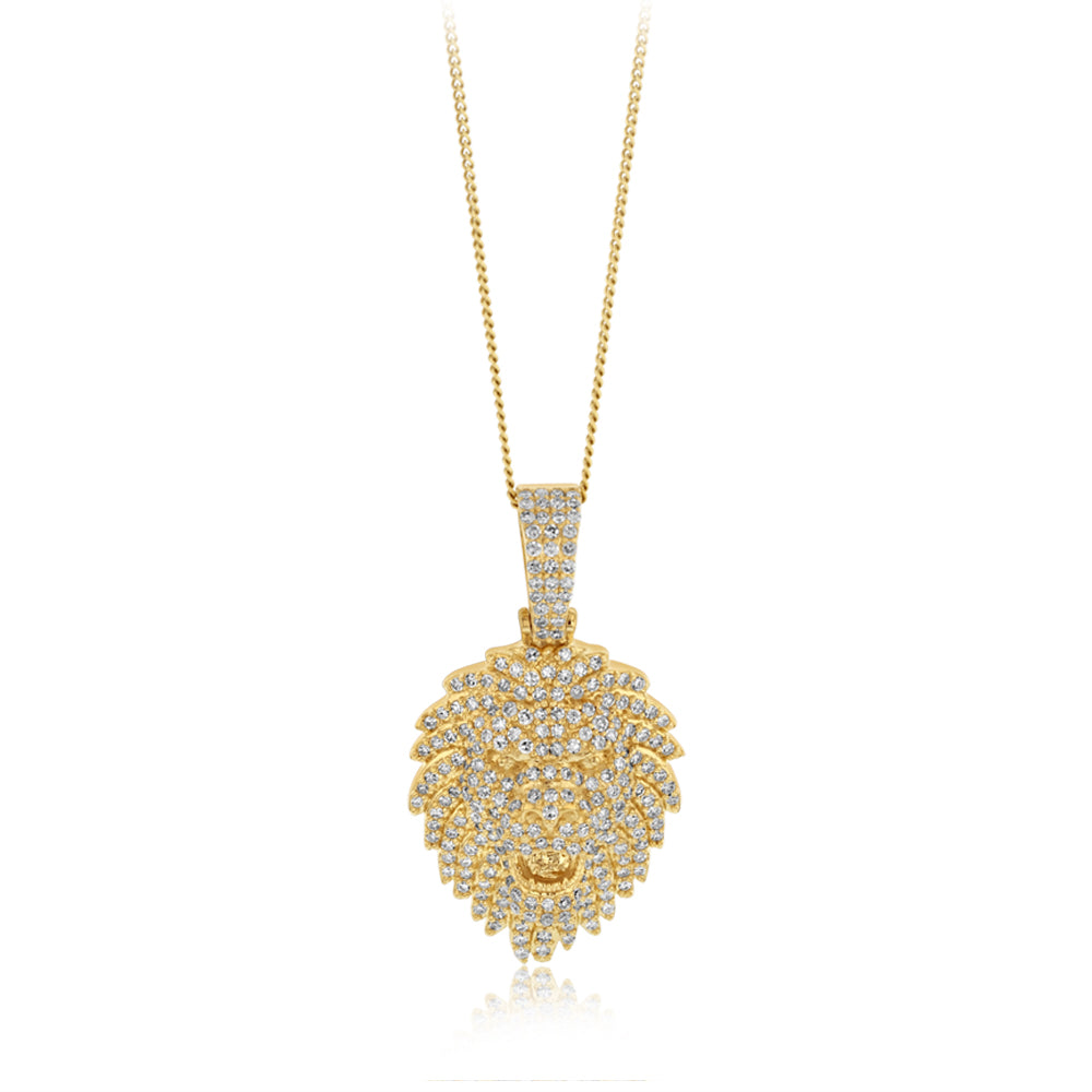 Luminesce Lab Grown 1.20 Carat Diamond Lion Head Pendant in 9ct Yellow Gold