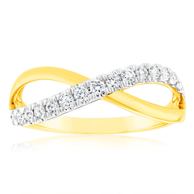 Luminesce Lab Grown 1/4 Carat Diamond Eternity Ring in 9ct Yellow Gold