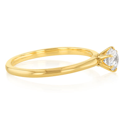 Luminesce Lab Grown 1/2 Carat Diamond Solitaire Ring in 9ct Yellow Gold