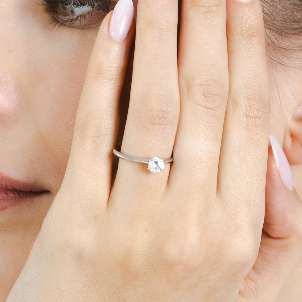 Luminesce Lab Grown 1/2 Carat Diamond Solitaire Ring in 9ct White Gold