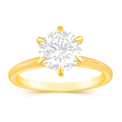 Luminesce Lab Grown 1.5 Carat Diamond Solitaire Ring in 9ct Yellow Gold