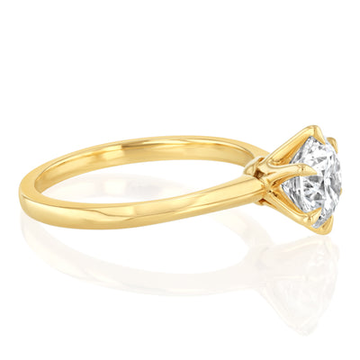 Luminesce Lab Grown 2 Carats Diamond Solitaire Ring in 9ct Yellow Gold