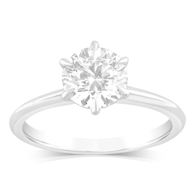Luminesce Lab Grown 2 Carats Diamond Solitaire Ring in 9ct White Gold