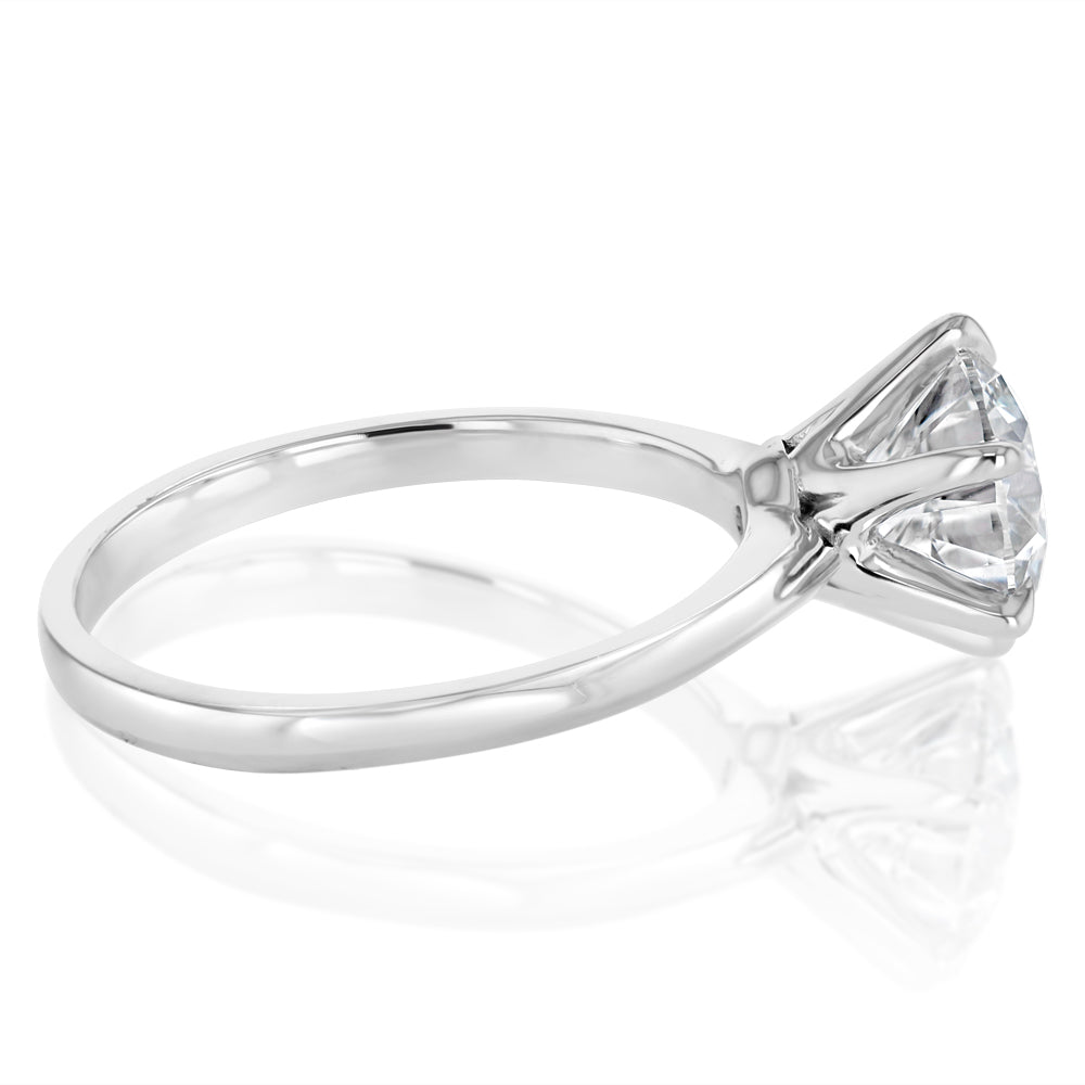 Luminesce Lab Grown 2 Carats Diamond Solitaire Ring in 9ct White Gold