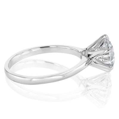 Luminesce Lab Grown 2 Carats Diamond Solitaire Ring in 9ct White Gold