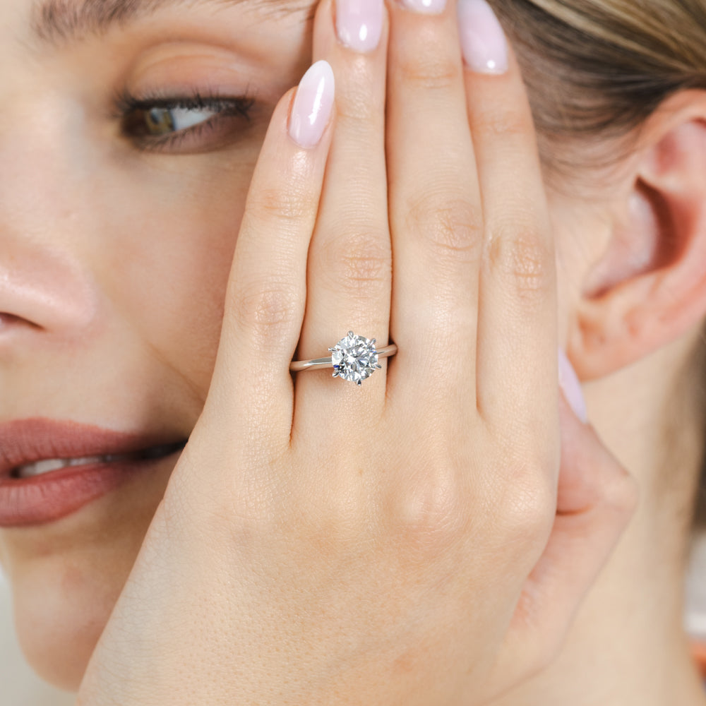 Luminesce Lab Grown 2 Carats Diamond Solitaire Ring in 9ct White Gold