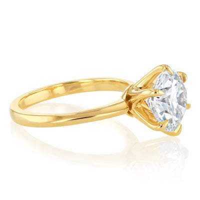 Luminesce Lab Grown 3 Carats Diamond Solitaire Ring in 9ct Yellow Gold