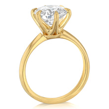 Load image into Gallery viewer, Luminesce Lab Grown 3 Carats Diamond Solitaire Ring in 9ct Yellow Gold