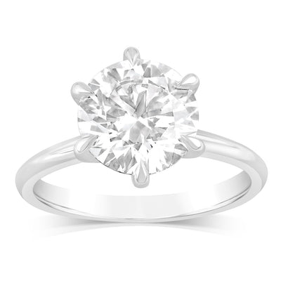 Luminesce Lab Grown 3 Carats Diamond Solitaire Ring in 9ct White Gold