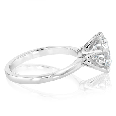 Luminesce Lab Grown 3 Carats Diamond Solitaire Ring in 9ct White Gold