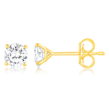Load image into Gallery viewer, Luminesce Lab Grown 1 Carat Diamond Stud Earrings in 9ct Yellow Gold
