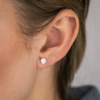 Luminesce Lab Grown 1 Carat Diamond Stud Earrings in 9ct Yellow Gold