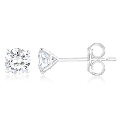 Luminesce Lab Grown 1 Carat Diamond Stud Earrings in 9ct White Gold