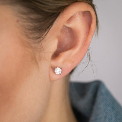 Luminesce Lab Grown 1 Carat Diamond Stud Earrings in 9ct White Gold