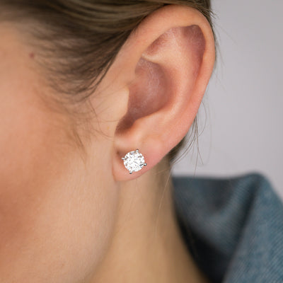 Luminesce Lab Grown 2 Carats Diamond Stud Earrings in 9ct White Gold