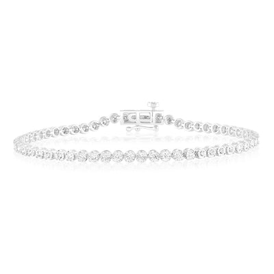 Luminesce Lab Grown 1 Carat Diamond Tennis Bracelet in Sterling Silver