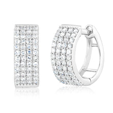 Load image into Gallery viewer, Luminesce Lab Grown 1/2 Carat Diamond Sterling Silver Hoop Earrings