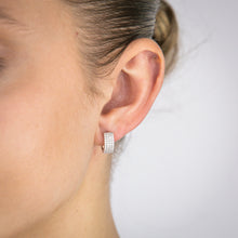 Load image into Gallery viewer, Luminesce Lab Grown 1/2 Carat Diamond Sterling Silver Hoop Earrings