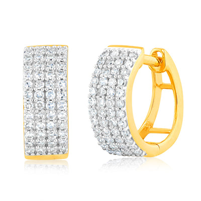 Luminesce Lab Grown 1/2 Carat Diamond Gold Plated Silver Hoop Earrings