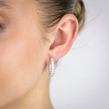 Load image into Gallery viewer, Luminesce Lab Grown 3.00ct Diamond Sterling Silver Hoop Earrings