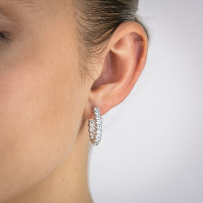 Luminesce Lab Grown 3.00ct Diamond Gold Plated Silver Hoop Earrings