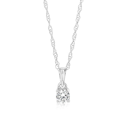 Luminesce Lab Grown 1/10 Carat Diamond Pendant on Chain in 9ct White Gold