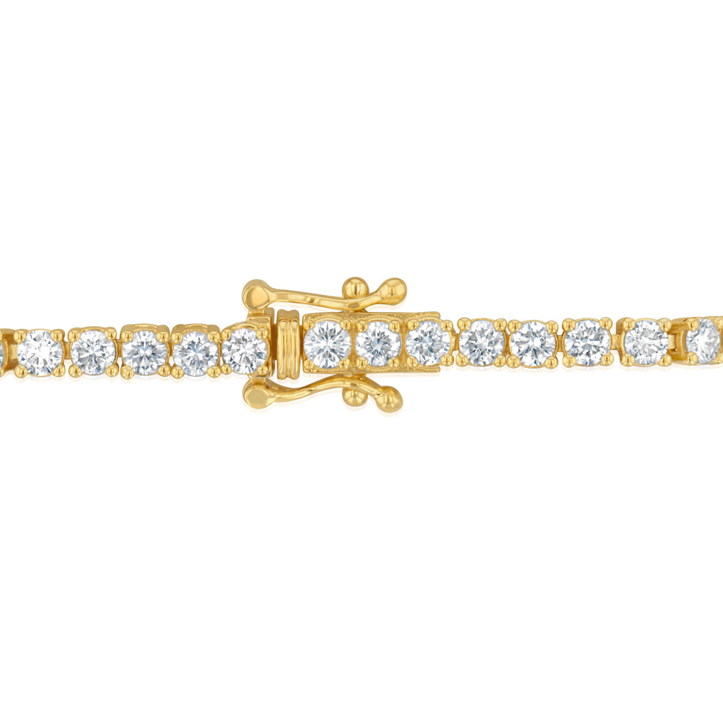 Luminesce Lab Grown 4 Carats Diamond Tennis Bracelet in Gold Plated Silver