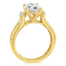 Load image into Gallery viewer, Luminesce Lab Grown 2.9 Carats with 2 Carats Centre Oval Diamond Bridal Set in 9ct Yellow Gold