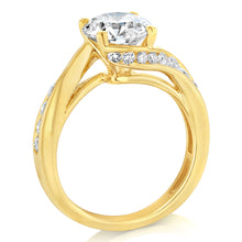 Load image into Gallery viewer, Luminesce Lab Grown 2.9 Carats with 2 Carats Center Diamond Bridal Set in 9ct Yellow Gold