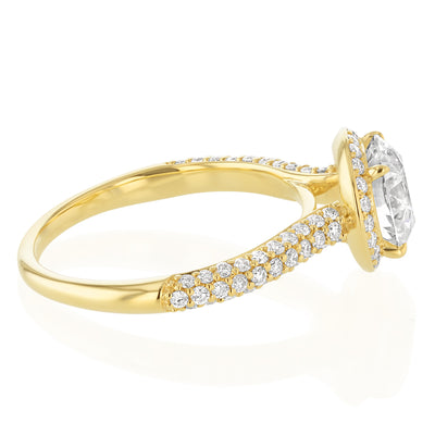 Luminesce Lab Grown 2 Carat Diamond Ring with 1.5 Carat Centre Diamond in 9ct Yellow Gold